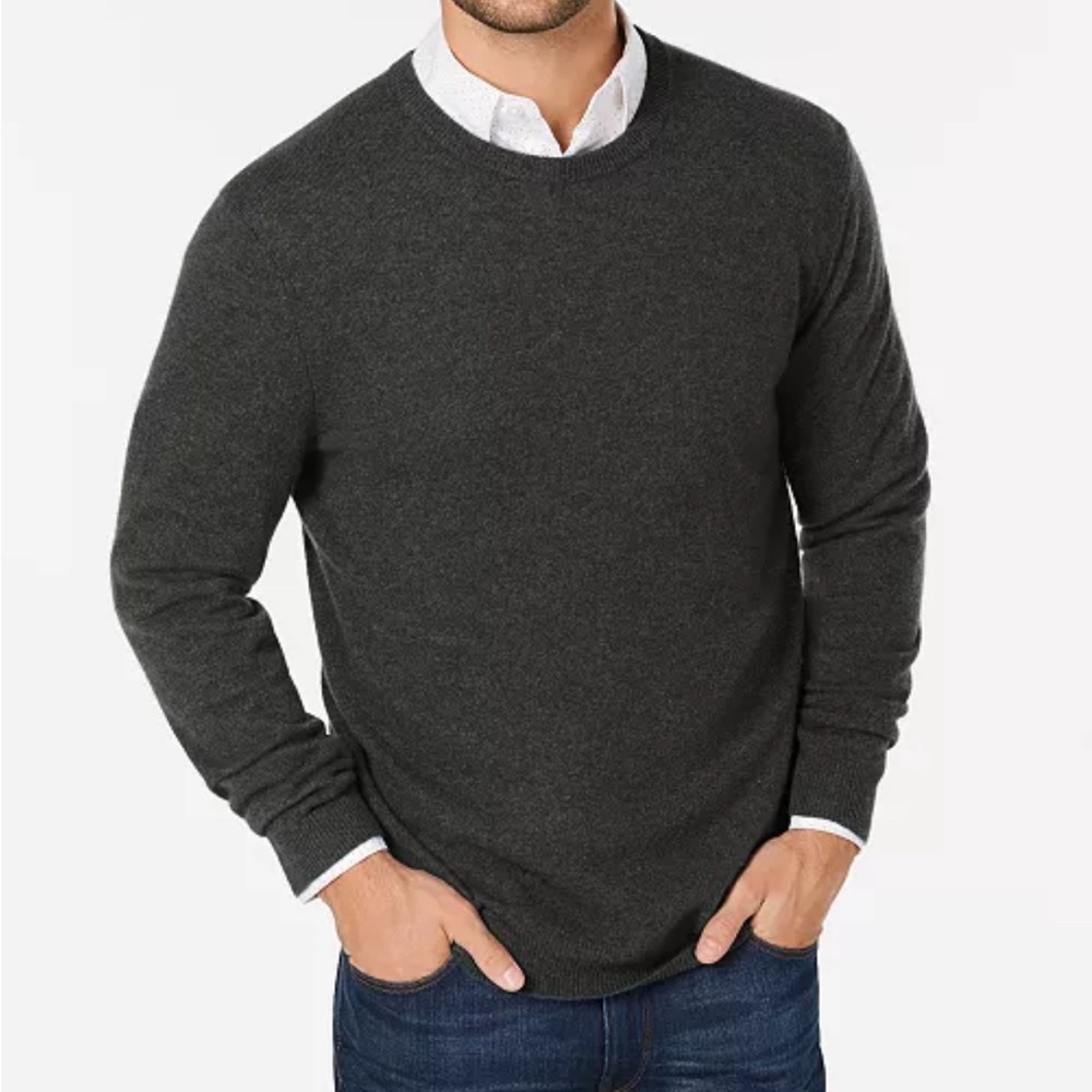 Club Room Gray Cashmere Crewneck Sweater